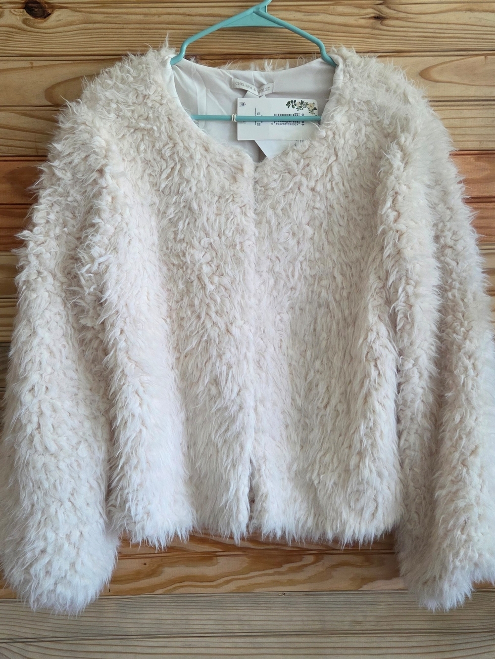 Chelsea & Violet Cream Teddy Faux-Fur Jacket